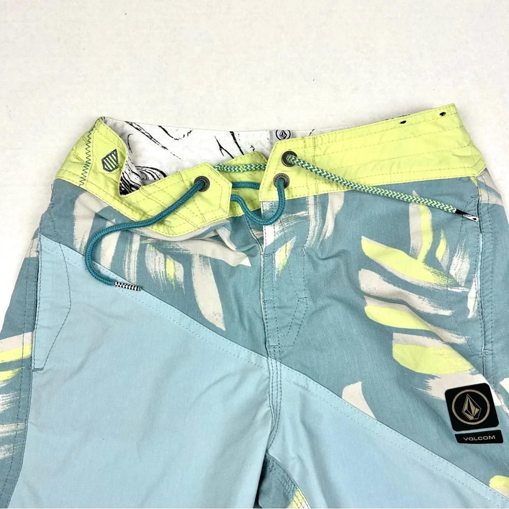 Volcom Boys Blue and Yellow Swim Shorts/Trunks